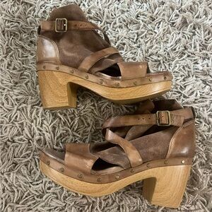 Antelope size 37 Brown Leather Platform Sandals